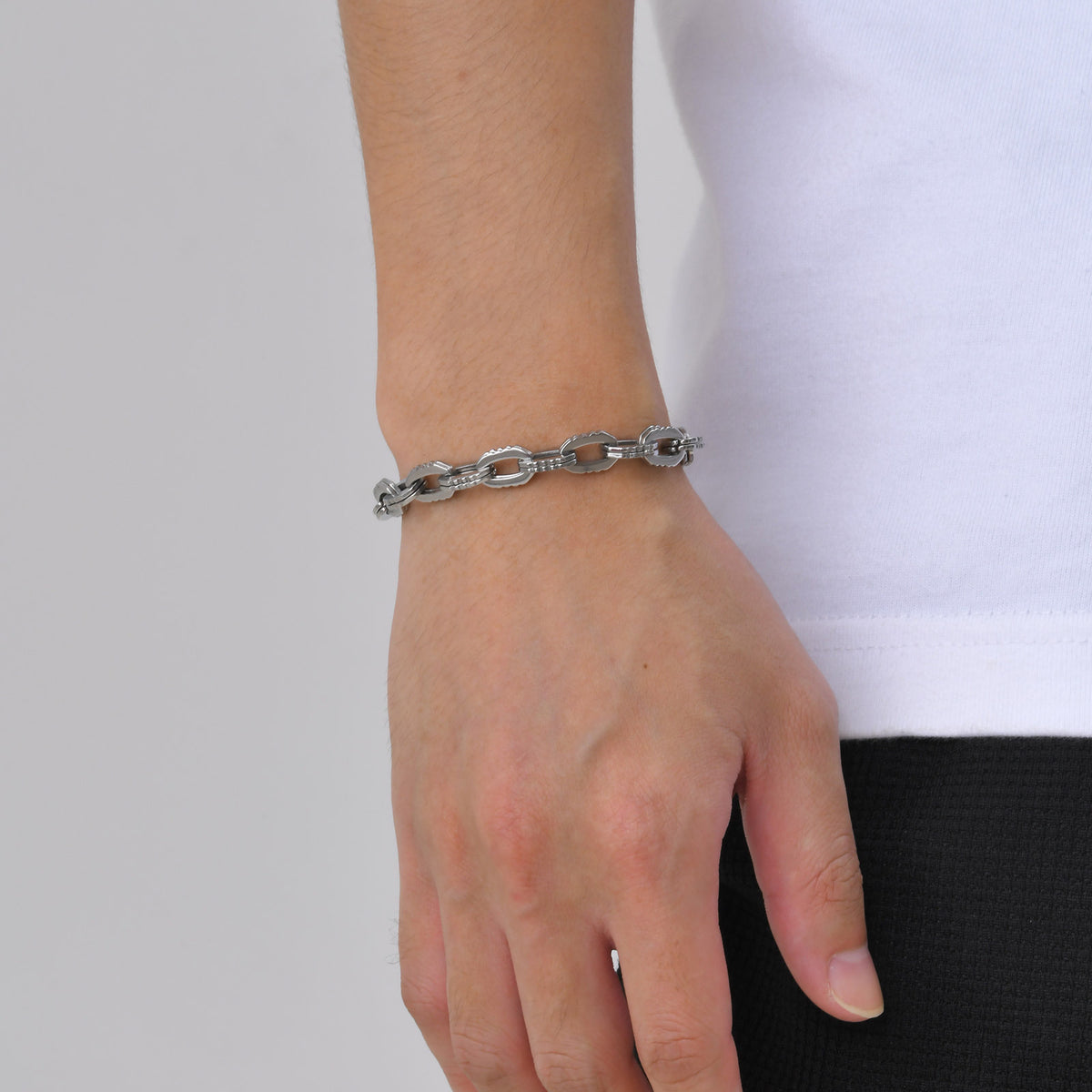 Men's Stainless Steel Toothed Bracelet Steel