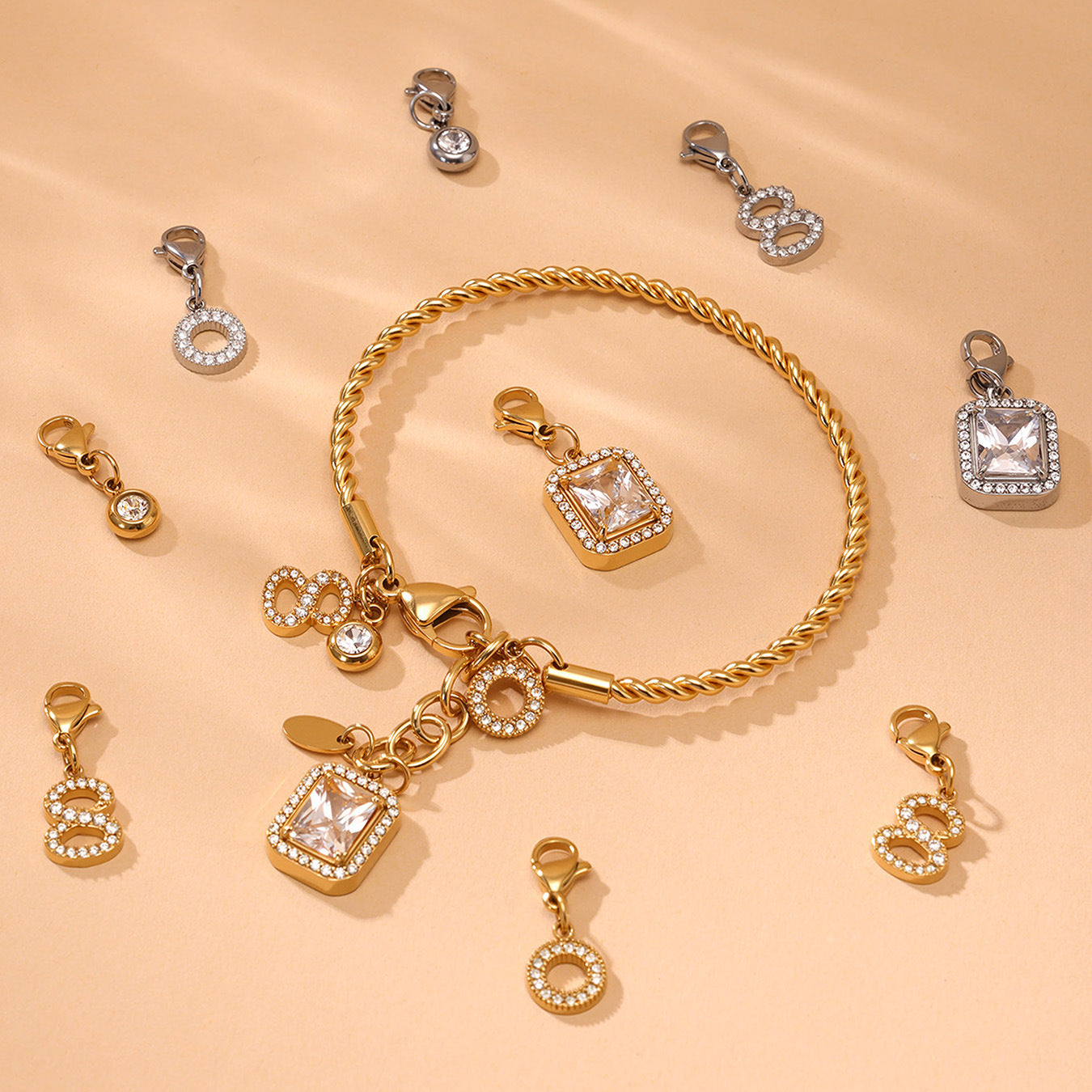 Planderful Everyday Genie Zircon Twist Bracelet 18K Gold