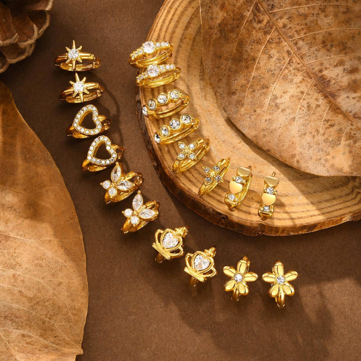 Zircon Heart Earrings — Nine Styles
