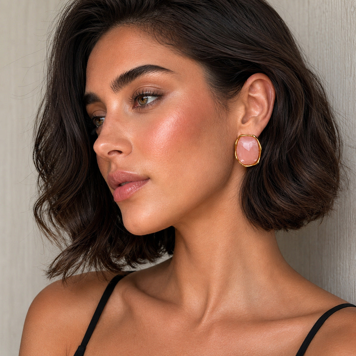 Planderful Vienna Verve Stainless Steel Irregular Concave Convex Stud Earrings For Women Geometric Statement Jewelry