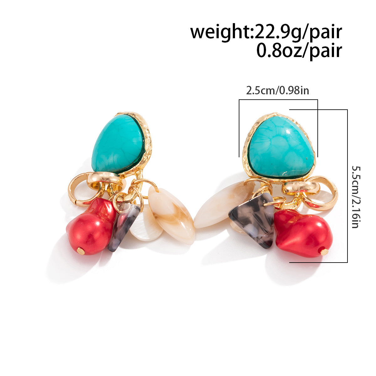 Planderful Vienna Verve Geometric Resin Earrings For Women Personalized Retro Inlaid Pendant Statement Jewelry