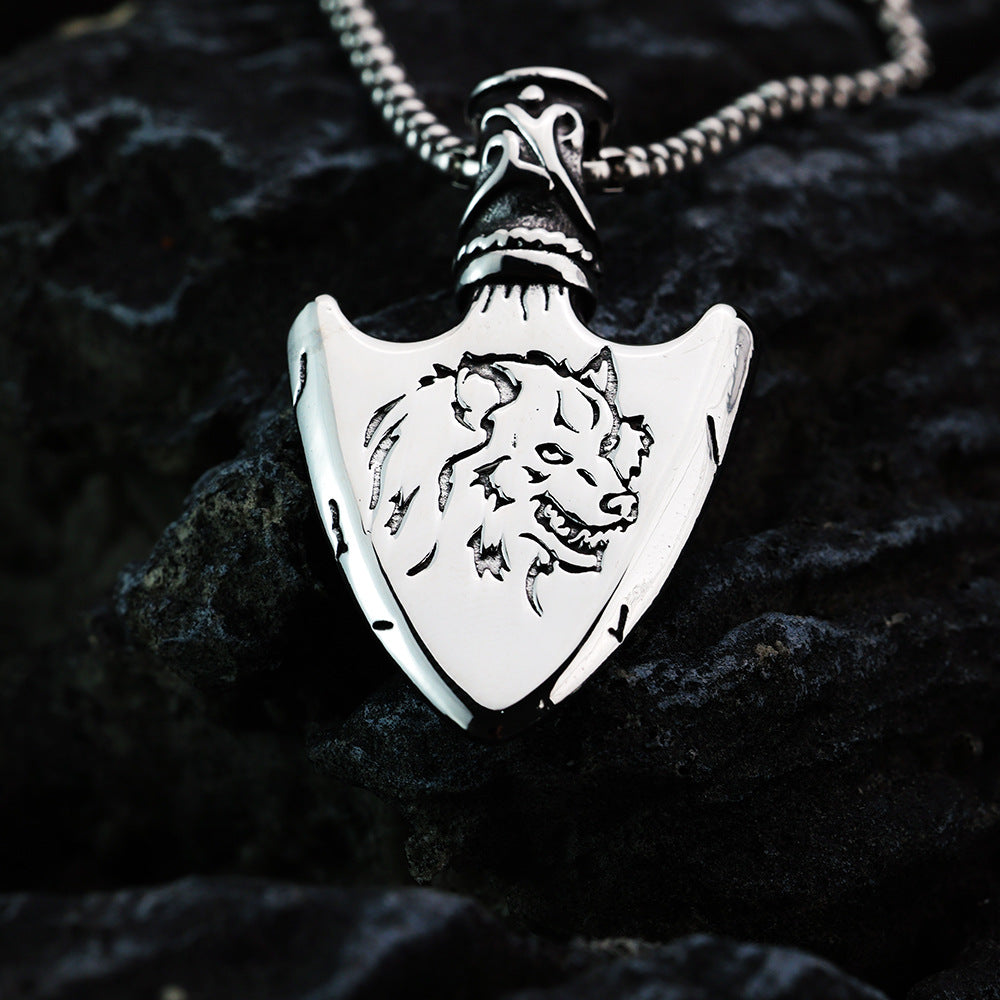 Planderful Viking Rune Triangle Pendant Titanium Steel DoubleSided For Men Norse Legacy Jewelry