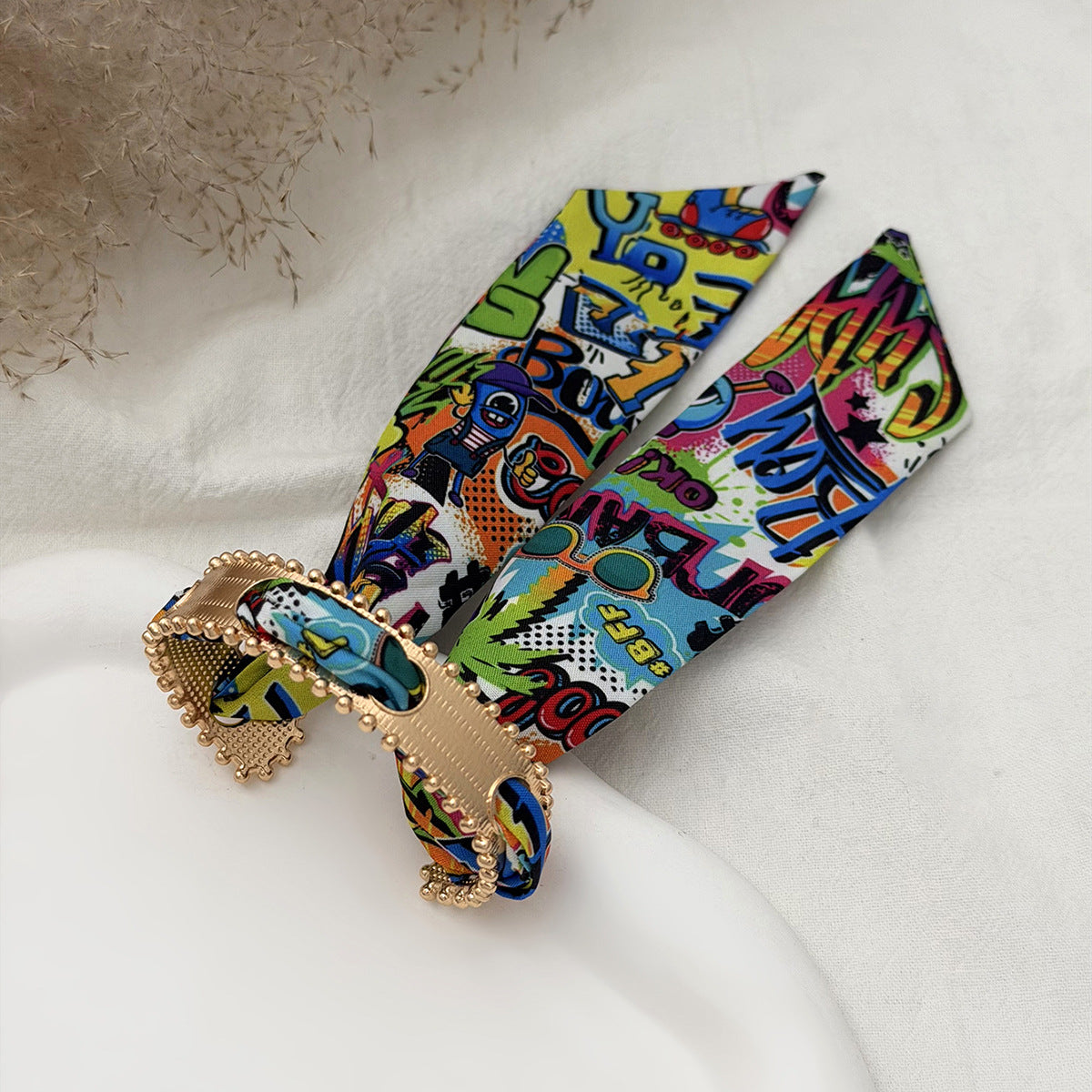Planderful Collection Vienna Verve Bracelet For Women Hammer Pattern Wide Surface Opening Leopard Print Silk Scarf