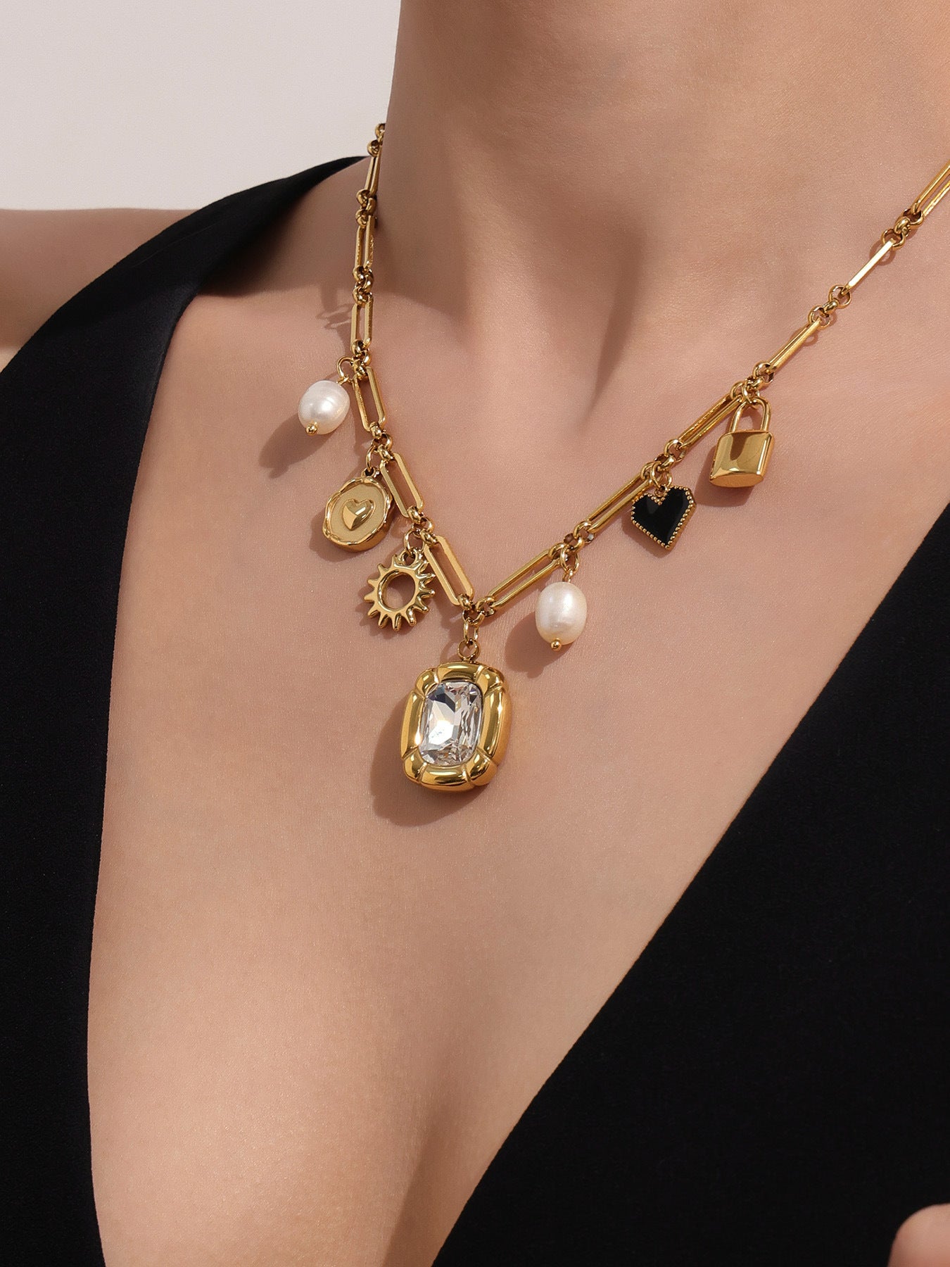 Planderful Everyday Genie For Women Zircon Necklace Pearl
