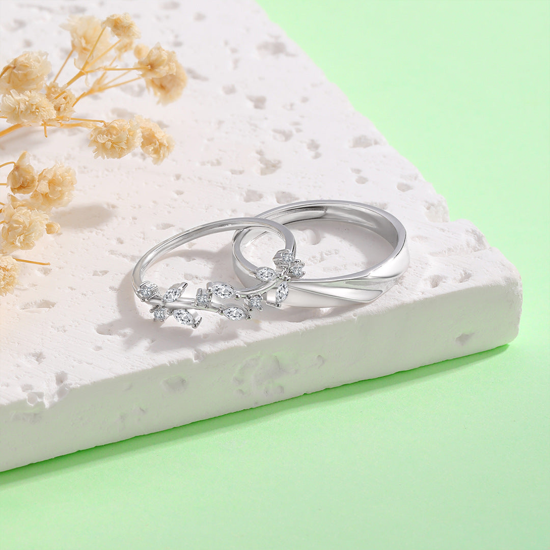 Planderful Everyday Genie S925 Sterling Silver Mori Open Ring – Advanced Style for Valentine's Day