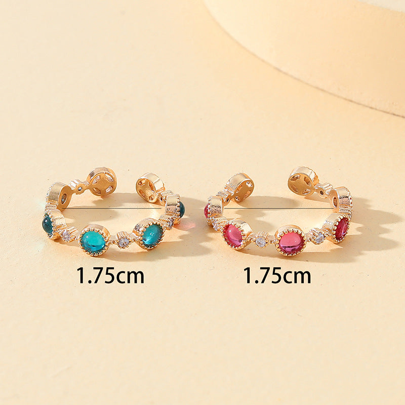 Vienna Verve Collection: Elegant Japanese and Korean Inspired Zircon Moonlight Adjustable Ring