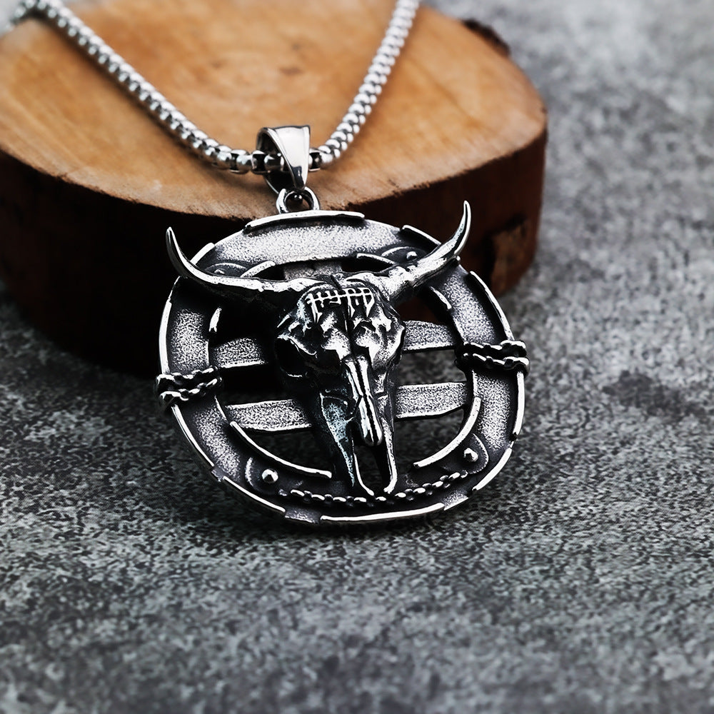 Vintage Skull Stainless Steel Men's Pendant Necklace