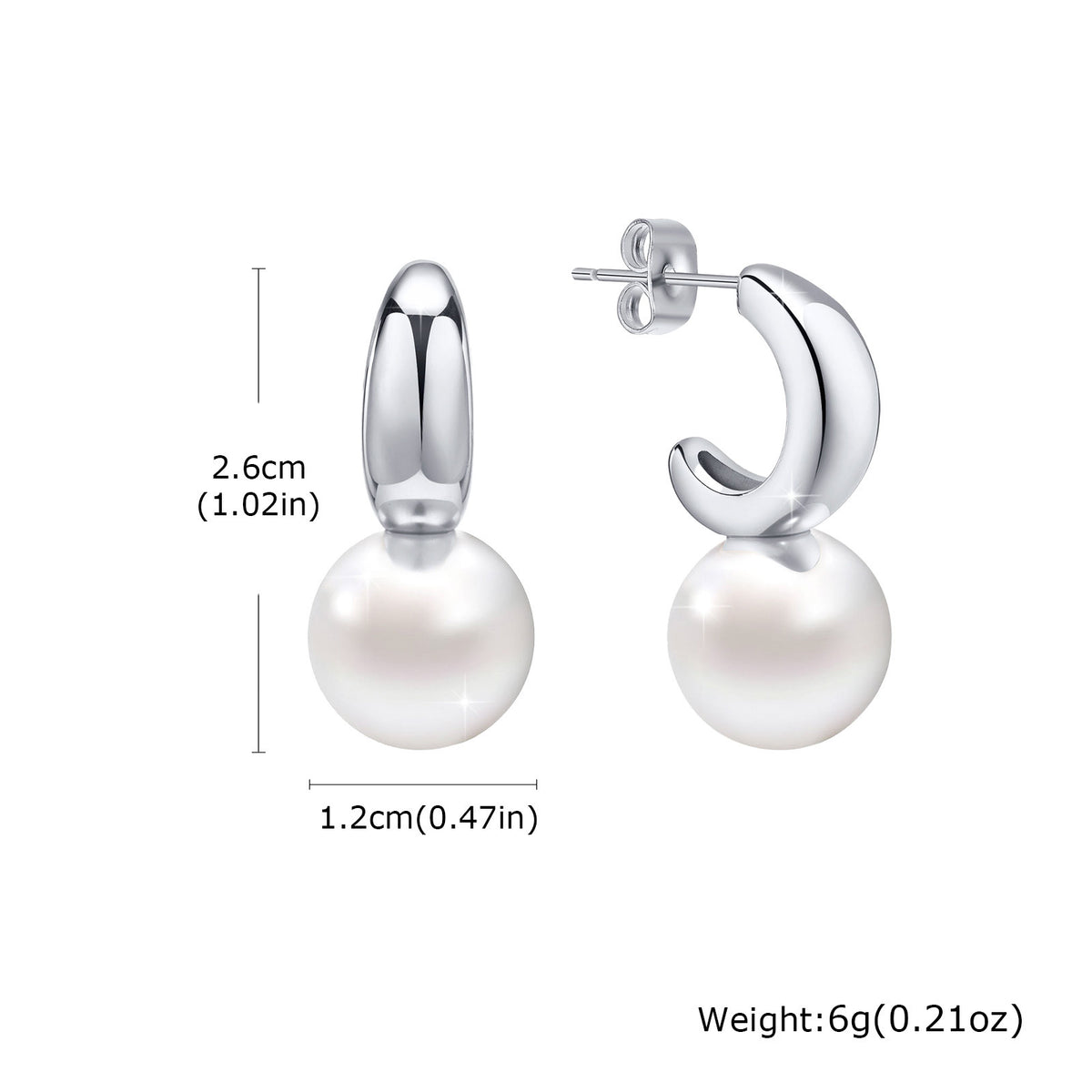 Stainless Steel Pearl Earrings