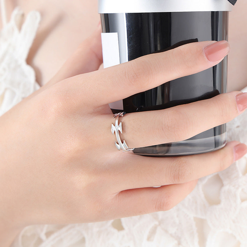 Medieval Elegance Titanium Steel Bow Ring - Women's Jewelry