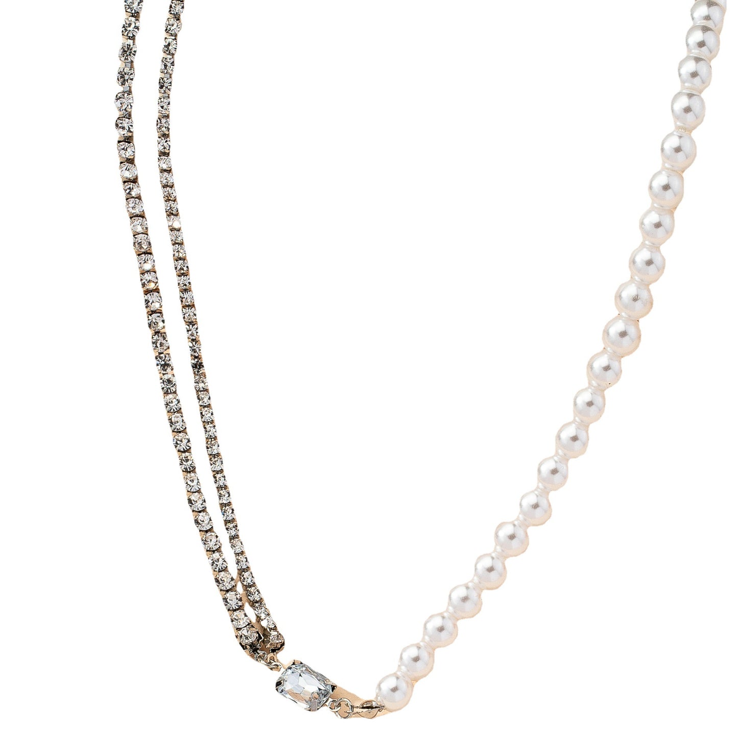 Chic Pearl Necklace with Cross-Border Charm