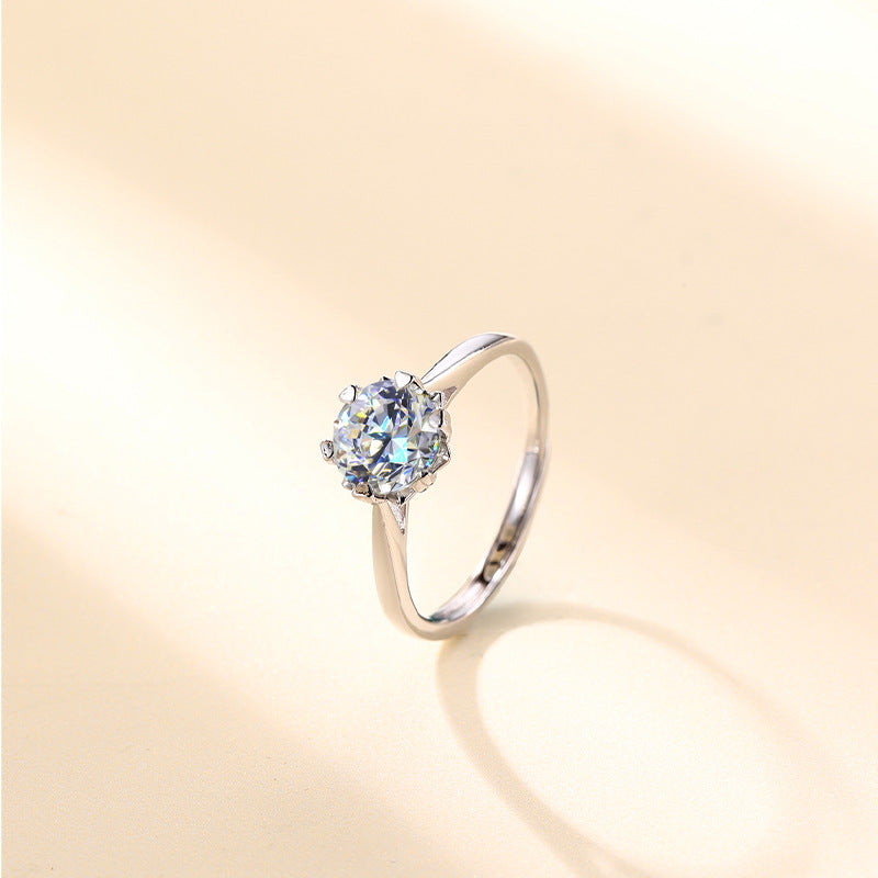 One-Carat Moissanite S925 Sterling Silver Ring