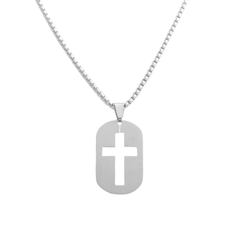 Personalized Retro Titanium Steel Cross Pendant Necklace for Trendy Men