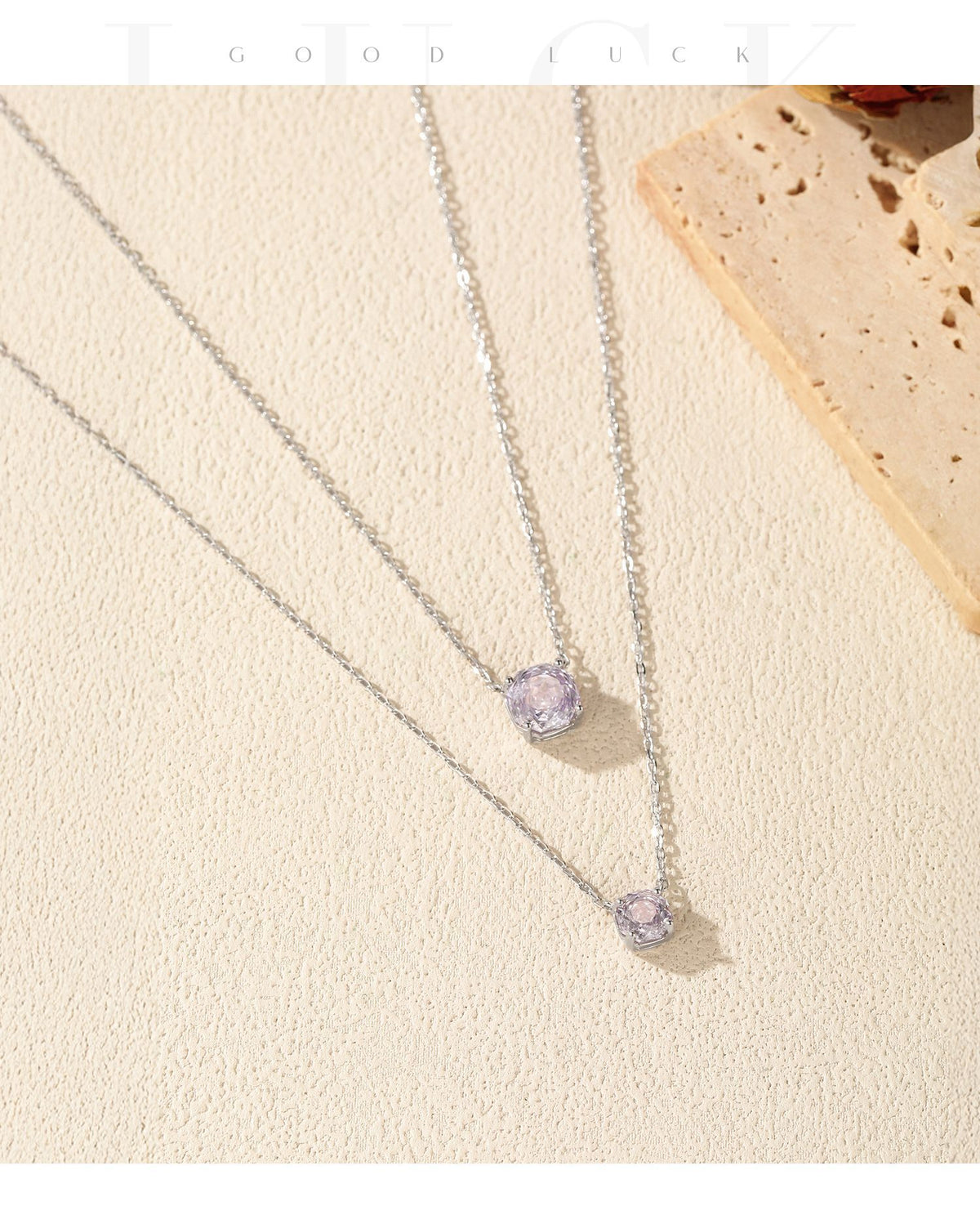 925 Sterling Silver Multicolor Octagonal Rose-Cut Zircon Necklace
