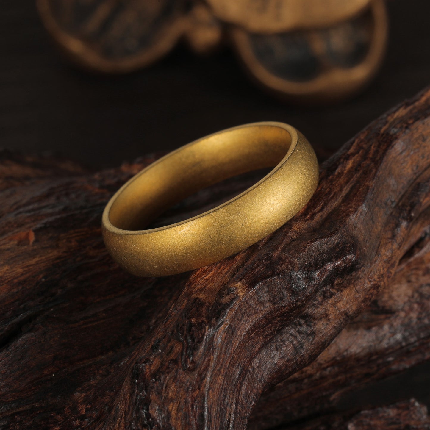 Planderful Antique Gold Mens Vintage Ring Protection Statement Unisex Wedding Accessory