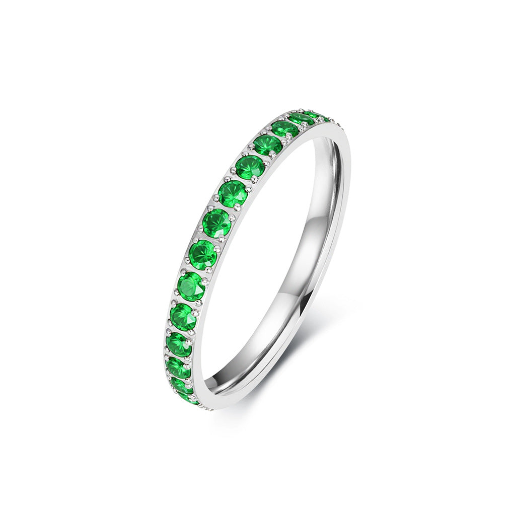 Planderful Stainless Steel Zircon Ring For Women Gypsy Star Inlaid Elegant Statement Everyday Genie