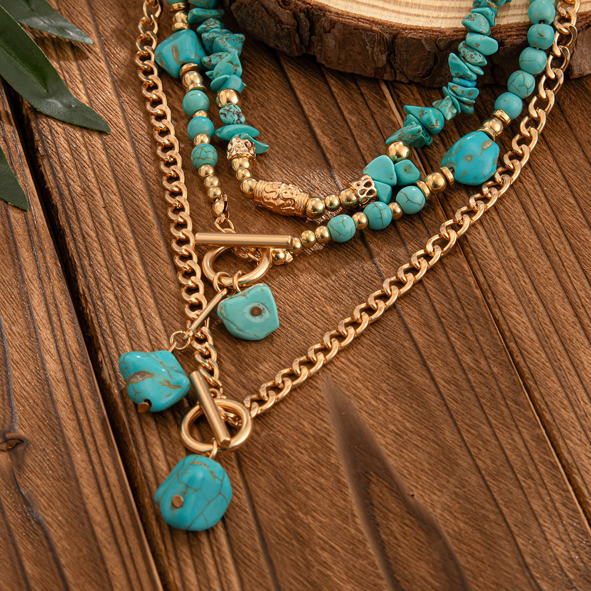 Western Bull Head Turquoise-Style Necklace