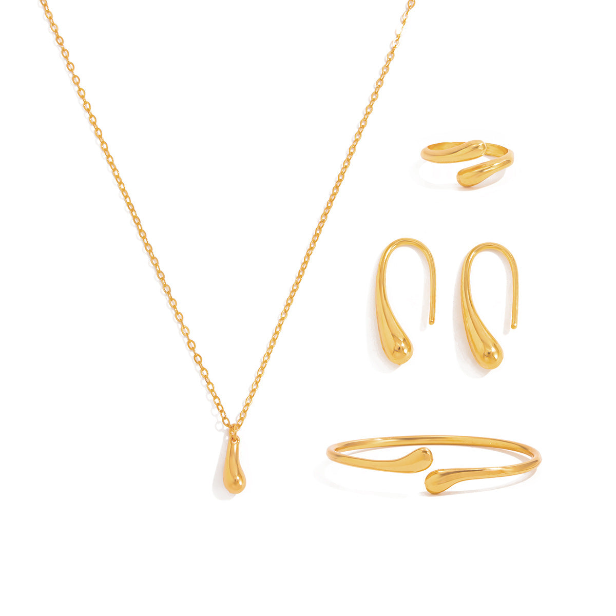 Teardrop Necklace, Bracelet, Earrings & Ring Set