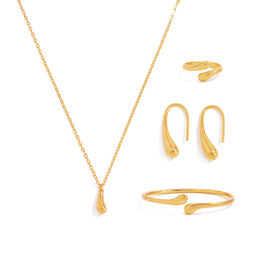 Teardrop Necklace, Bracelet, Earrings & Ring Set