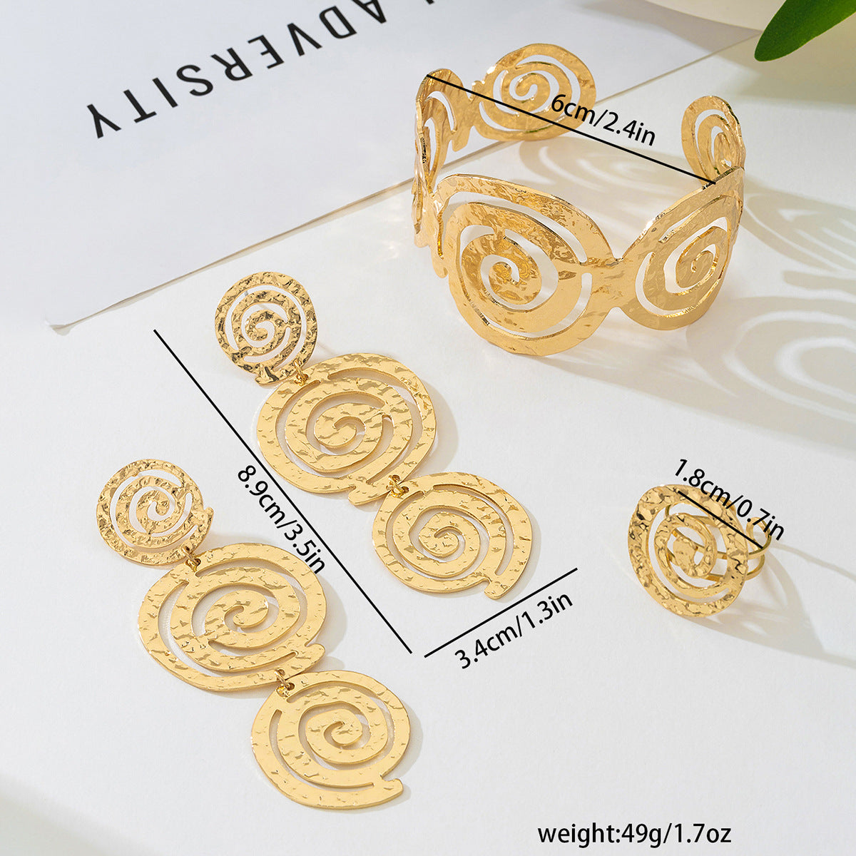 Planderful Exaggerated Sunflower Metal Jewelry Set Women