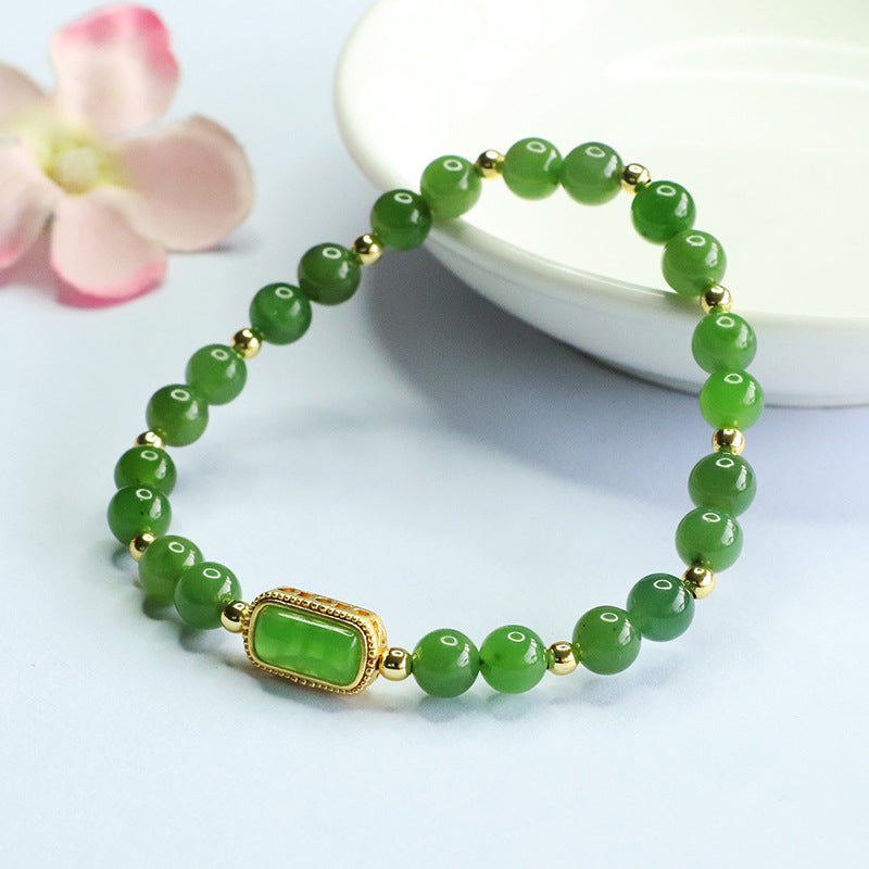 Hetian Jasper Gold-Tone Bracelet
