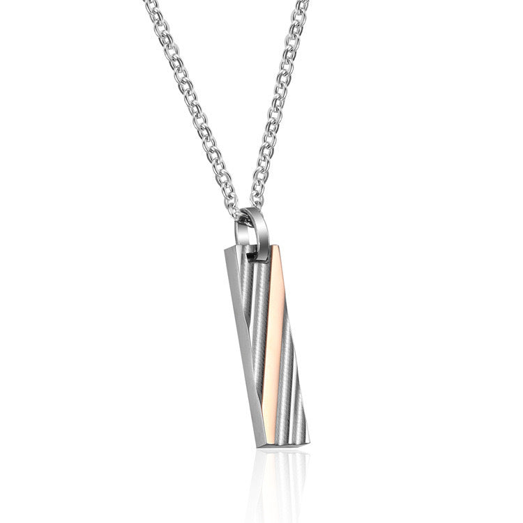 1. Planderful Korean Wavy Striped Couple Necklace In Titanium Steel For Men Gift Idea