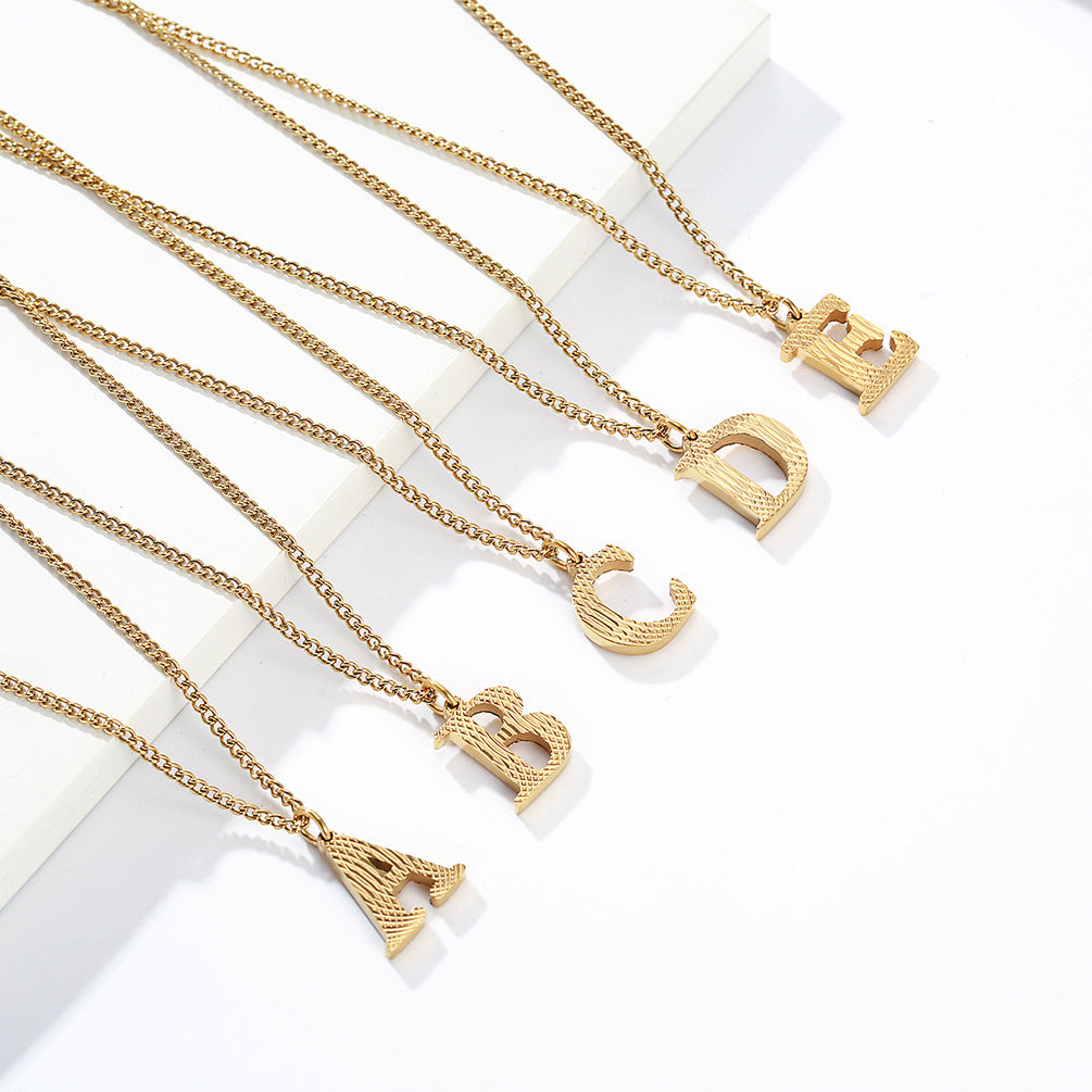Planderful Everyday Genie Gold Plated Letter Surname Pendant For Couples Unisex Premium Magazine Style Jewelry