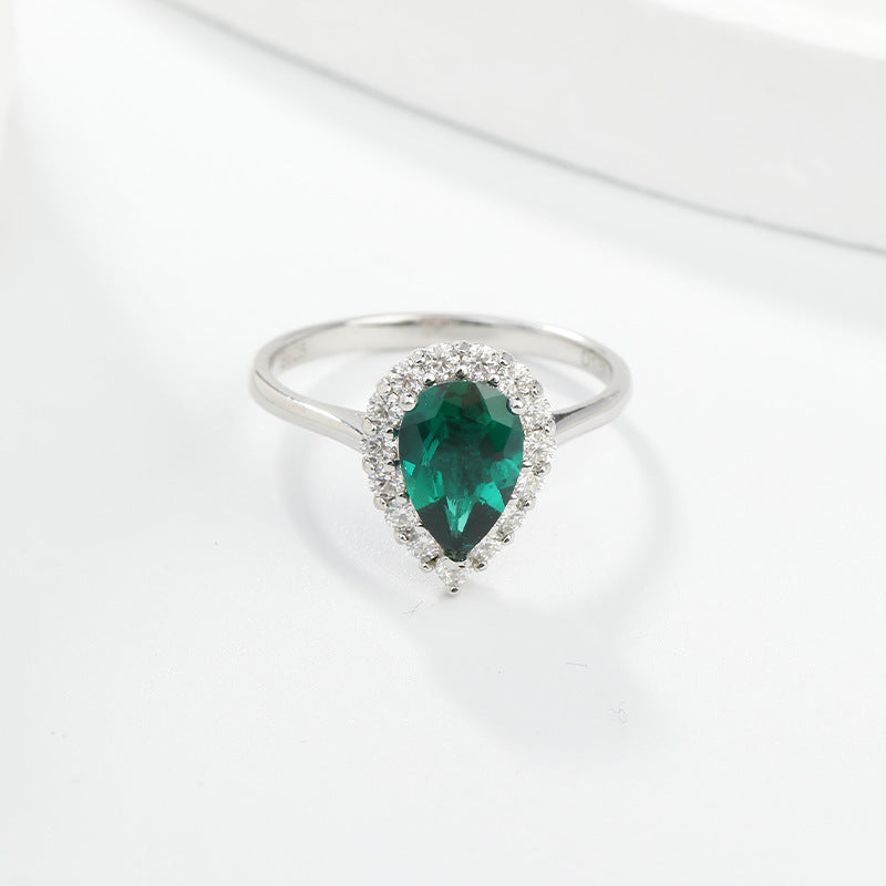 Cross-Border Foreign Trade 1.5 Carat Lab Grown Emerald Ring