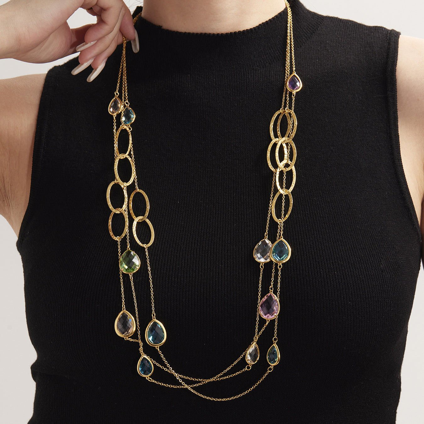 Planderful Everyday Genie Glass Stone Necklace For Women