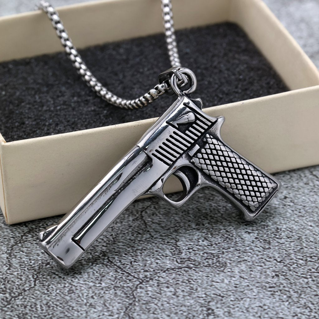 Vintage Stainless Steel Pendant Necklace