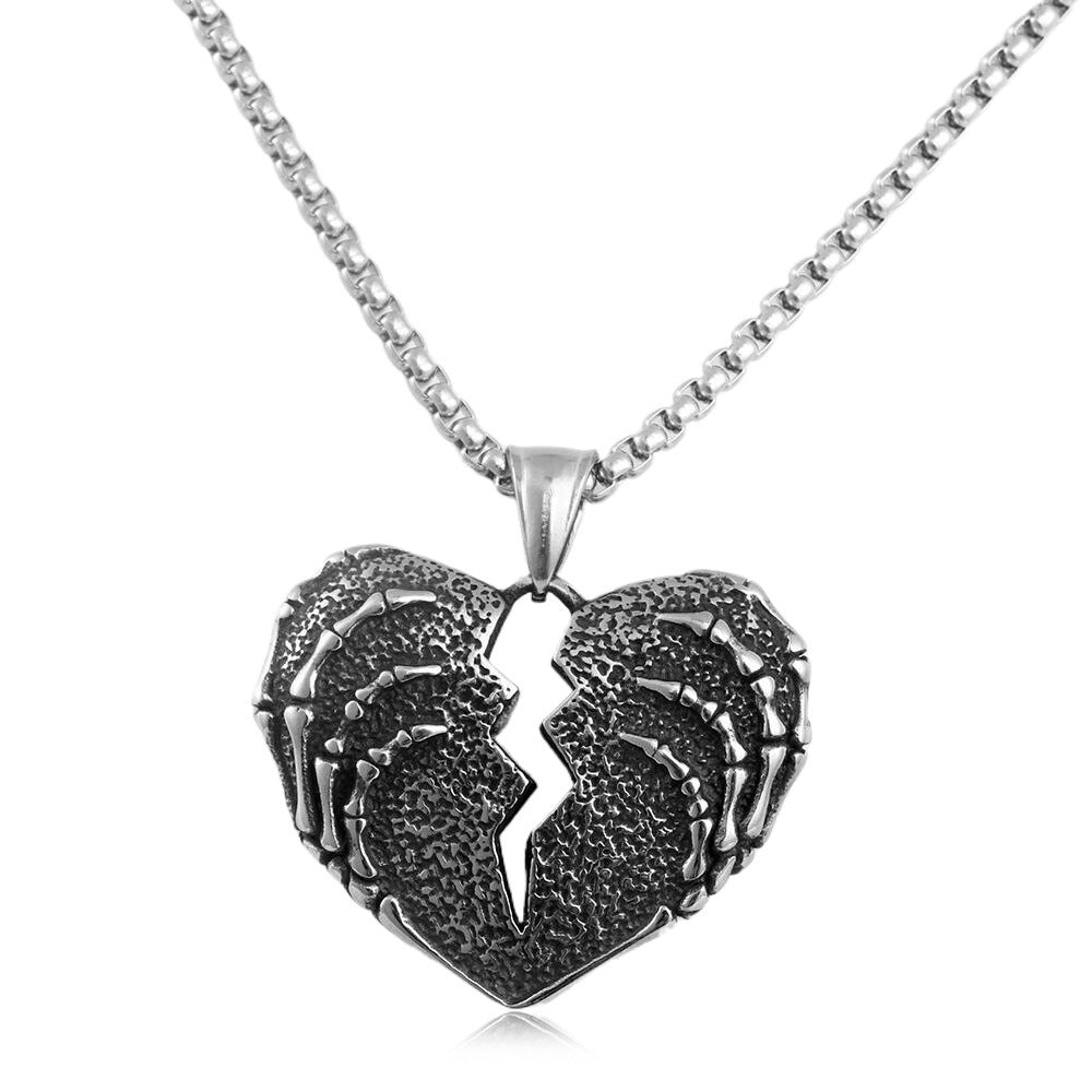 European And American Stainless Steel Broken Heart Pendant