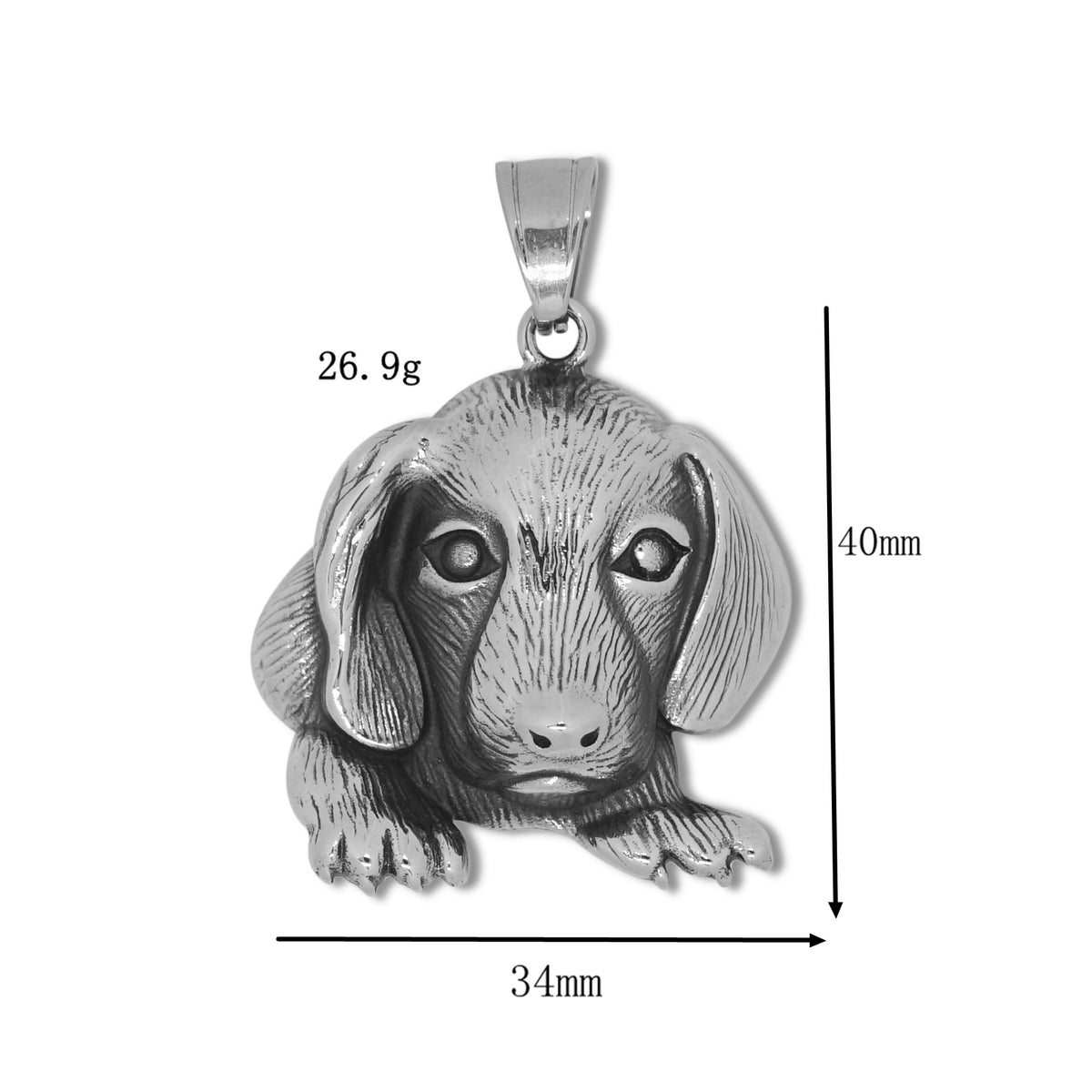 Vintage Pet Stainless Steel Men's Pendant Necklace
