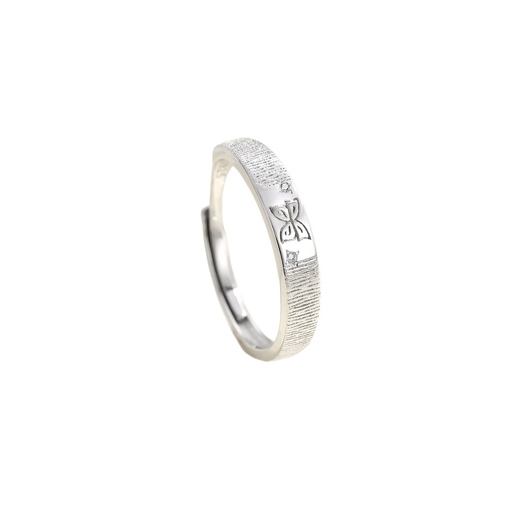 Planderful S925 Sterling Adjustable Butterfly Ring For Women