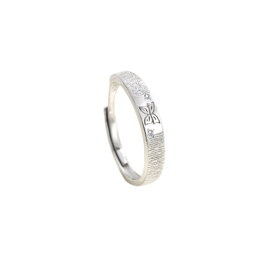 Planderful S925 Sterling Adjustable Butterfly Ring For Women