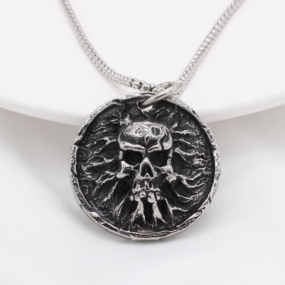 Planderful Punk Rock Skull Pendant Titanium Steel Personalized Retro European American Unisex Necklace