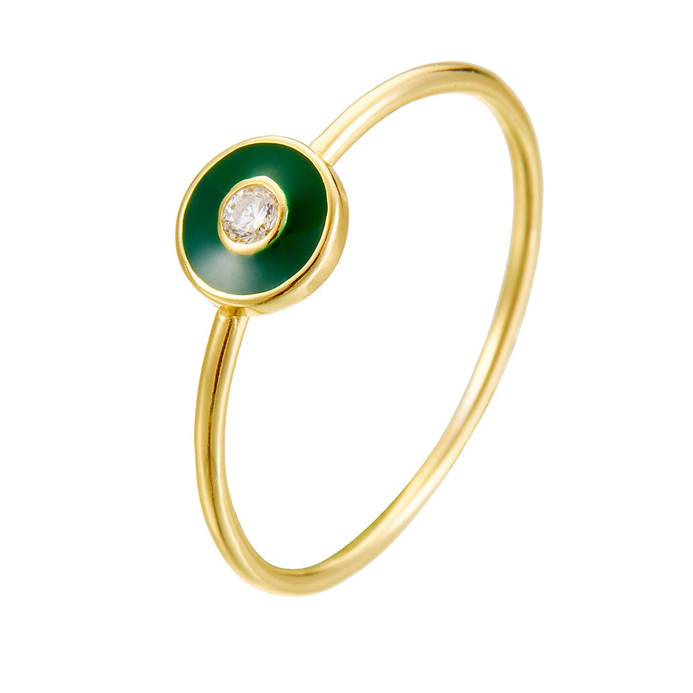 S925 Sterling Silver Color Epoxy Paint Ring