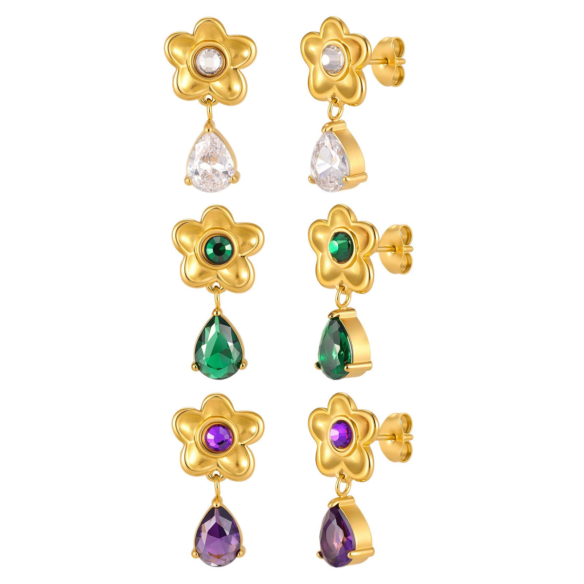 Zircon Floral Vintage Earrings