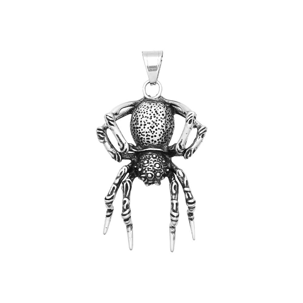 Gothic Spider Stainless Steel Men's Pendant Necklace