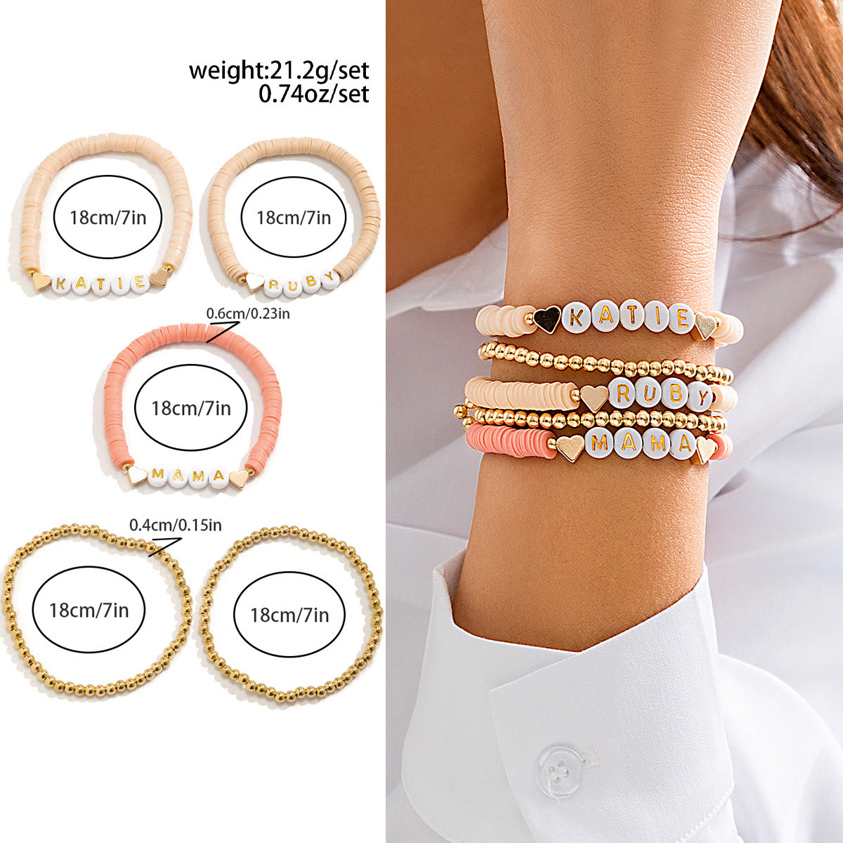 Versatile Commemorative Mom Bracelet Set - European and American Mother's Day Token for Female Hand Ornament