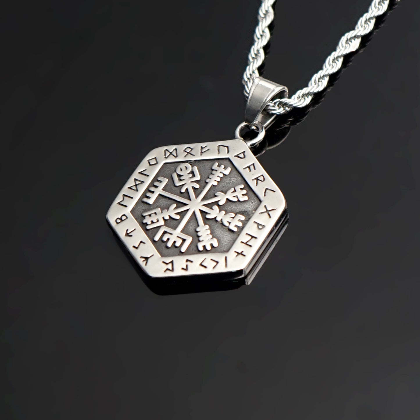 Titanium Steel Necklace – Vintage Viking Rune Pendant