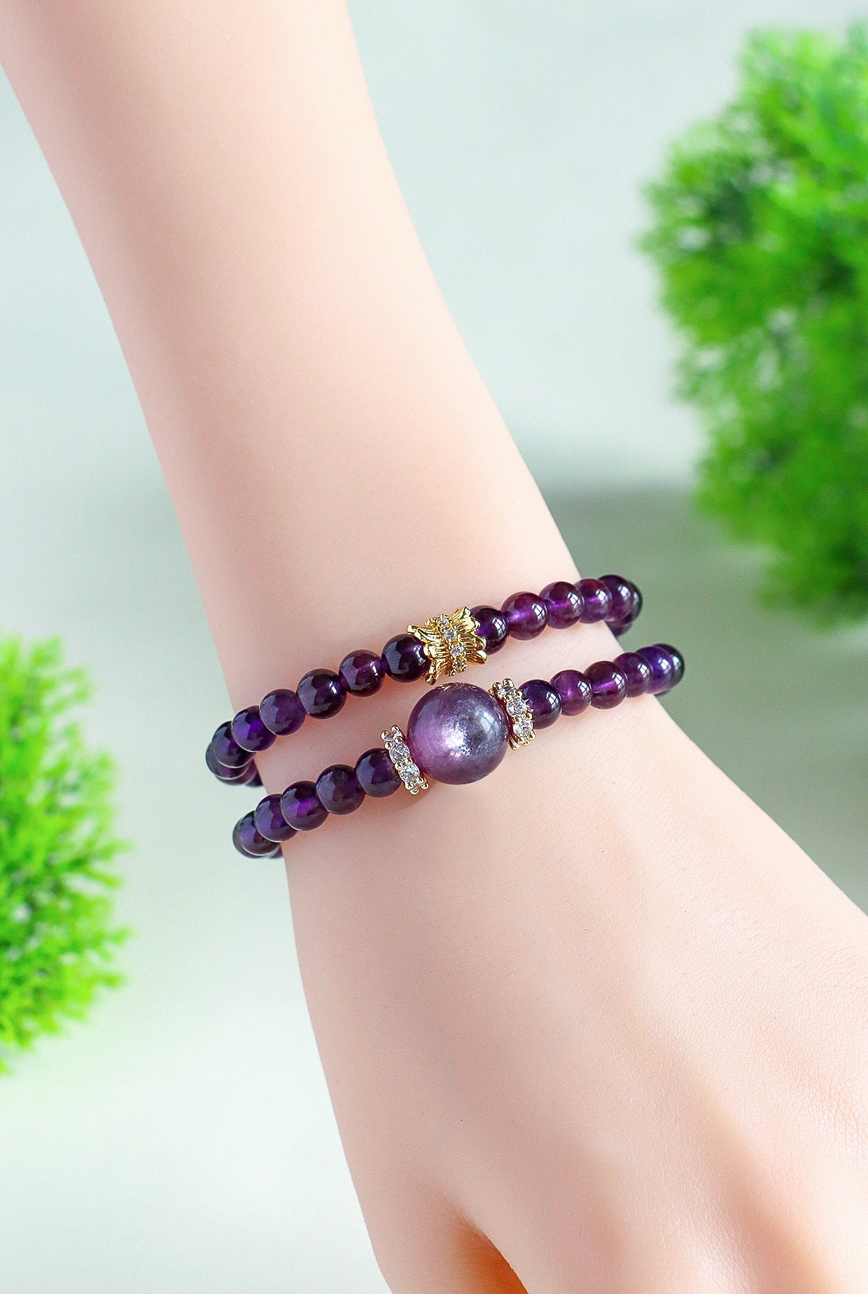 Planderful Fortune's Favor Amethyst Bracelet – Elegant National Style Design