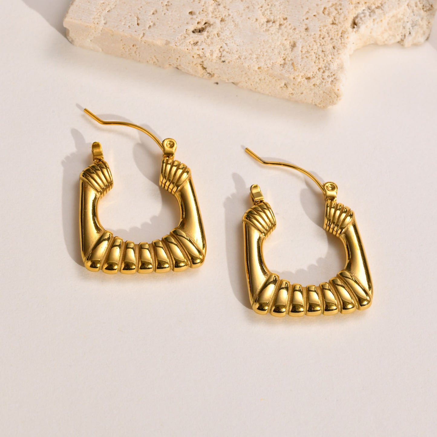 Cross-Border Jewelry Gold Women's U-Shaped Titanium Earrings