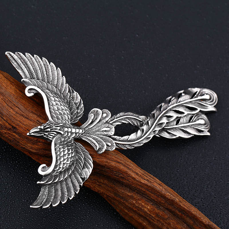 Men's Stainless Steel – Phoenix Nirvana Wing Rebirth Pendant – Titanium Steel Pendant. Necklace
