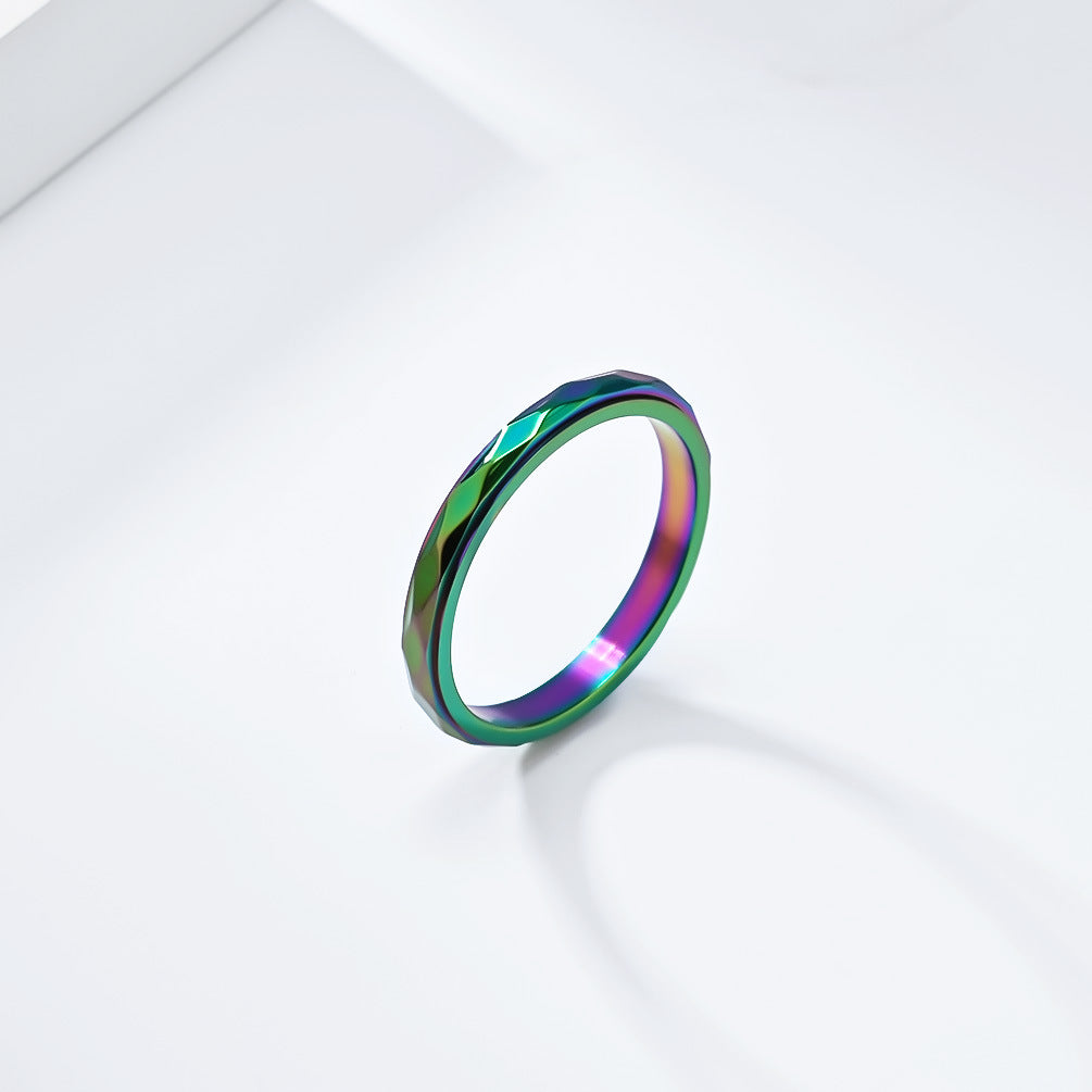 Steel Ring – Minimalist Geometric Rotating Rhombus