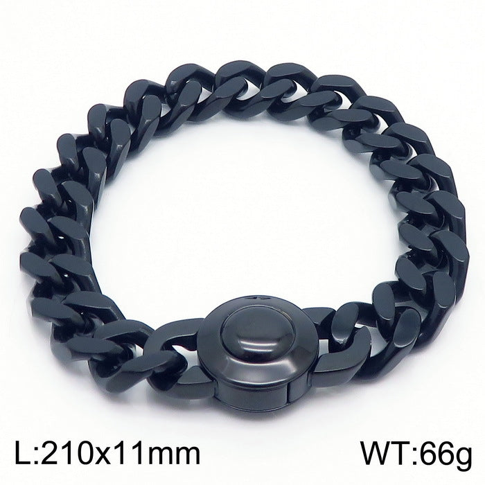 Bracelet Of The – Cnc Zircon Cuban Chain Titanium Steel Men's