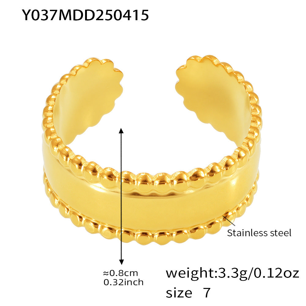 Planderful Open Ring Stainless Steel Ring Unisex Colorfast