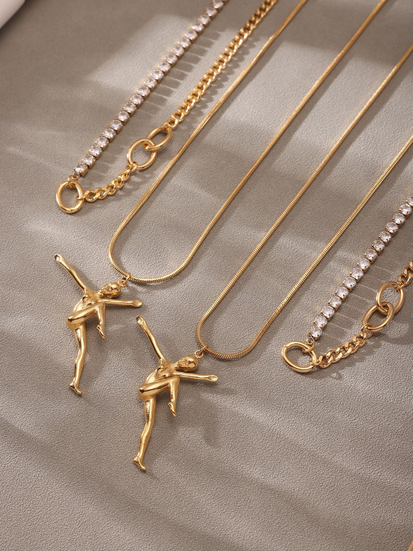 Planderful Dancing Girl Collarbone Necklace 5A Zircon Women