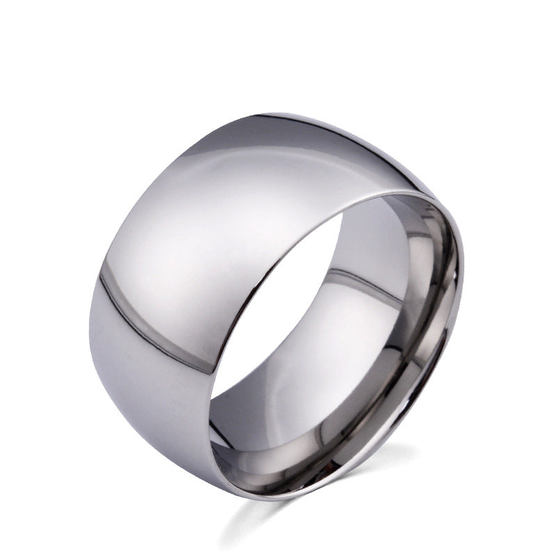 Cross-Border European and American 18K Gold Titanium Steel Ring for Men