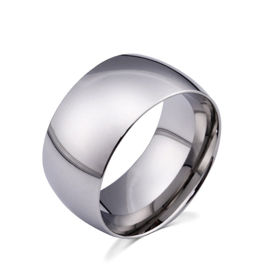 Cross-Border European and American 18K Gold Titanium Steel Ring for Men