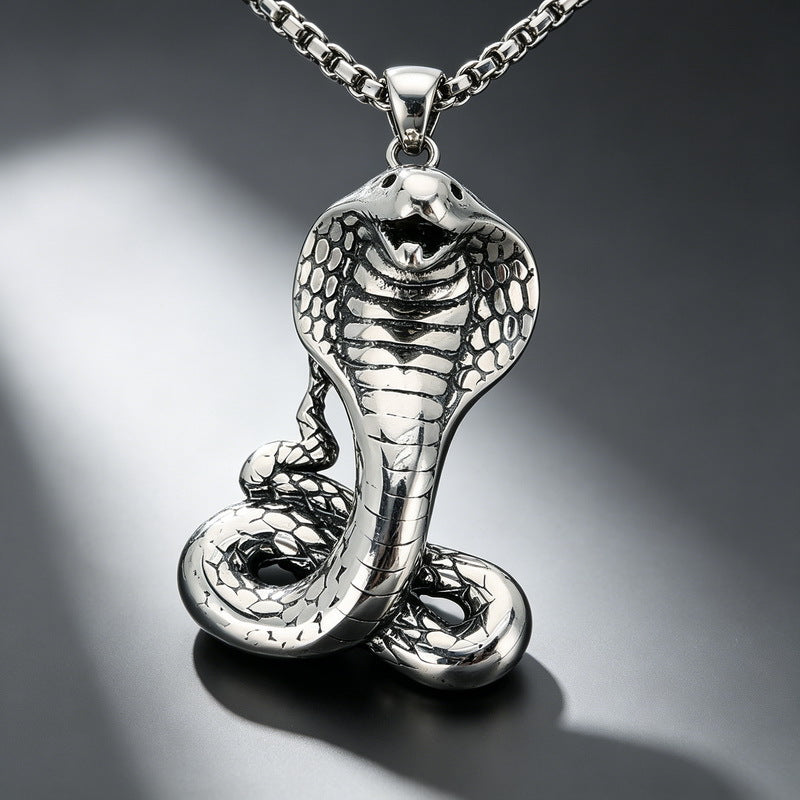 Beast Reptile Fish Titanium Steel Pendant Vintage Dragon Snake Crocodile Men's Stainless Steel Necklace