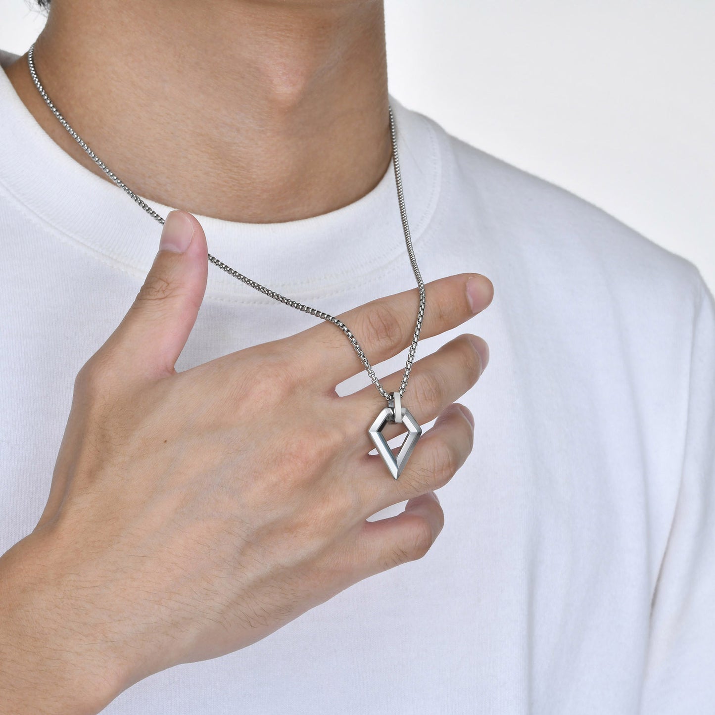 Stainless Steel Geometric Men's Pendant Hip Hop Necklace